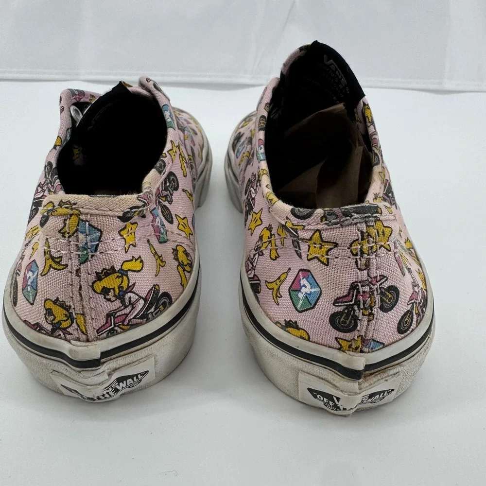 Vans Nintendo Mario Kart Princess Peach Authentic Pink Kids Shoes Size 2.5 - Picture 9 of 13